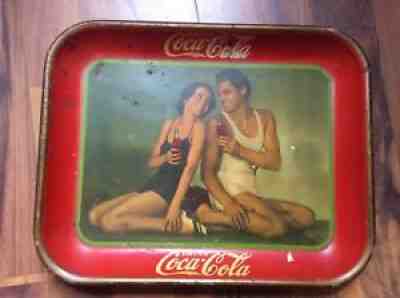 Original 1934 Tarzan Coca Cola tray vintage sign gas oil advertising