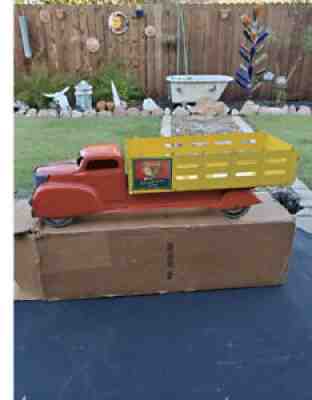 MARX Press Steal Stake Bed Coca Cola Toy Truck Vintage 50â??s Toy Original Box
