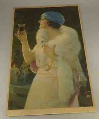 ORIGINAL 1924 COCA-COLA ADVERTISING CALENDAR POSTER PARTIAL TOP PIECE 12"X20"