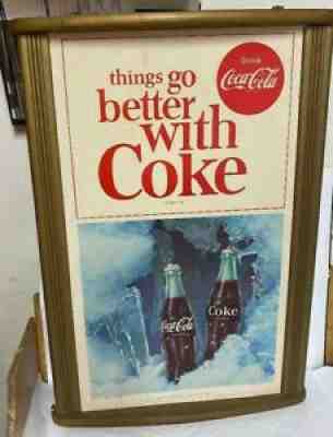 LOT 3 Vintage Coca-Cola Golden Frame and Double Sided Posters