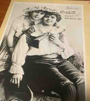 Coca Cola 1890s Early Couple Poster Original Archives Print Photo Munsey Book
