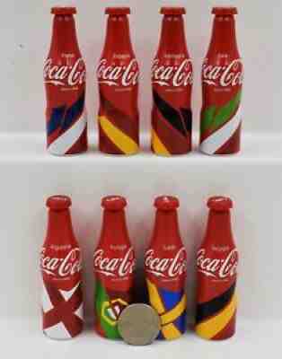 *18 Mini 3" aluminum Coca Cola Bottles 2016 European Flag & 2015 100th Anniv
