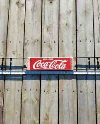 RARE VTG COCA COLA R.J. DEWEES PORCELAIN DOOR PUSH SODA THERMOMETER CLOCK SIGN
