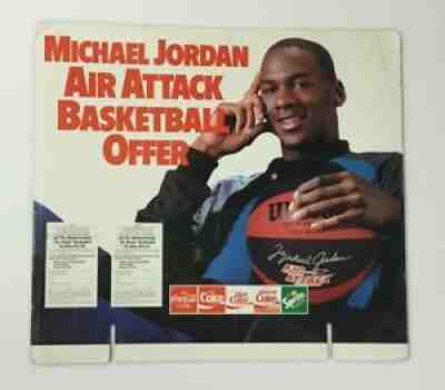 Michael Jordan Coca-Cola Wilson 1980's Ad Cardboard Store Display 28x25â? Coke