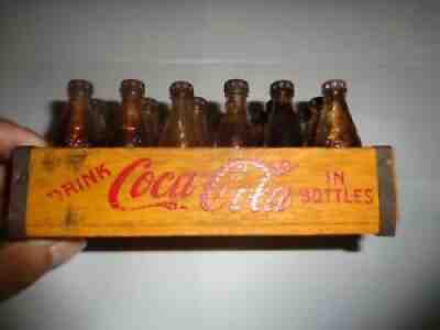 Coca-Cola Miniature Bottles with Wood Crate - 24 Pcs. 1950s Philippines