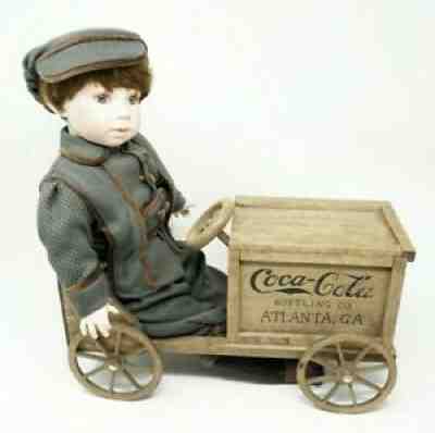 Coca-Cola Franklin Mint Heirloom Dolls Kirby w/ Soap Box Derby Car 1995