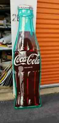 Vintage Rare 1940s 6 Foot Coca Cola Bottle Metal Sign