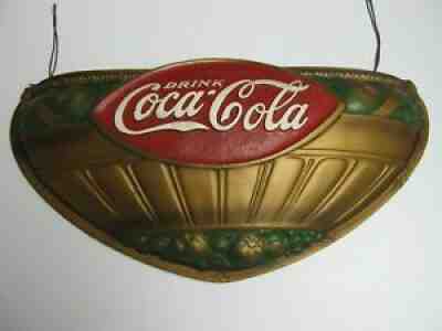 RARE 1932 ORIGINAL COCA-COLA FLORAL BOX SIGN