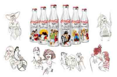 Todd White Art Coca Cola Set Sketches Bottles