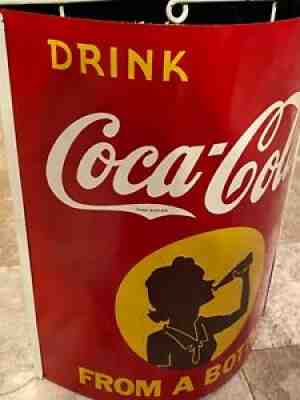 Vintage Coca Cola Silhouette Girl Advertising Twine String Holder Signâ??Nice!!