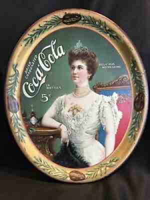 Vintage Coca Cola Advertising Serving Tray 1904 1905 Lillian Nordica, Original