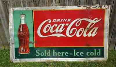 Vintage 1937 American Artworks Inc. Coca Cola 11-36 Sign 57Ã?36Â½ inches Ohio USA