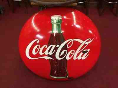 1950's Coca Cola COKE Porcelain Sign 36" Vintage Advertising "Watch Video"
