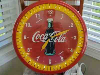 Coca Cola Neon Spinner Clock 20" Mint Condition Made in the USA