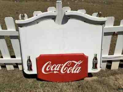 1940'S COCA-COLA COLONIAL PORCELAIN 2 SIDED SIGN W/PRIVILEGE PANELS 50x57