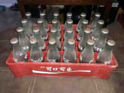 Vintage japanese coca-cola bottles empty with case - Factory Sealed RARE