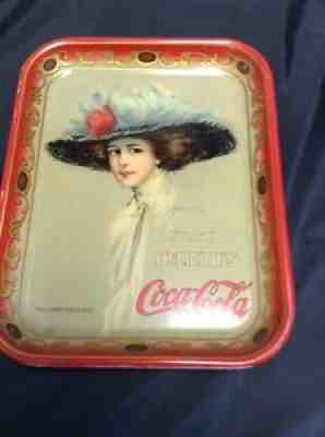 VINTAGE 1909 COCA-COLA TRAY "HAMILTON KING GIRL" - Original - Not Repro