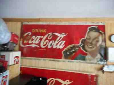 RARE Barn Find very large 1946 Coke, Coca-Cola Sign 103"L x 47"T ST Louis,MO