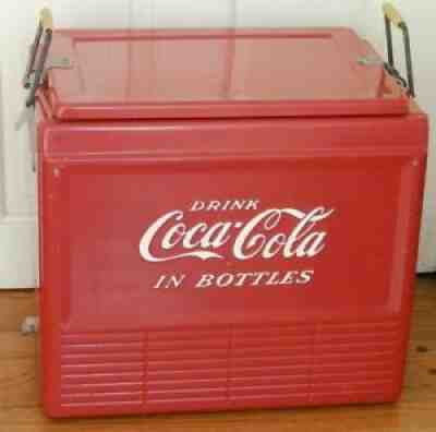 Vintage Drink Coca Cola in Bottles Metal Cooler Ice Chest Progress Louisville KY