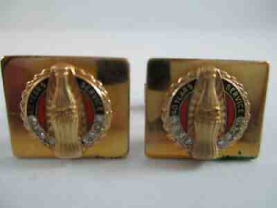 Coca-Cola 40 Year Service Cuff Links 10KGF 16 Diamonds Rare