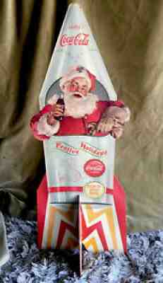 vintage coke coca-cola Santa store display sign space rocket 1957