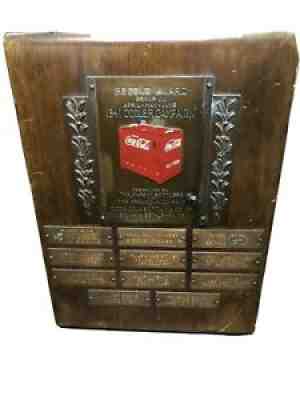 Vintage 1941 Coca Cola Award Plaque Cooler Bethlehem, Pennsylvania Sign Rare