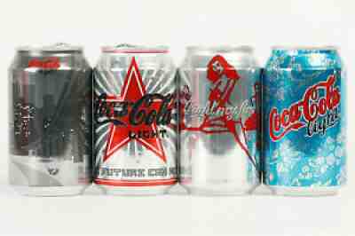 2004 Coca Cola Light 4 cans set from Norway, Creative Art