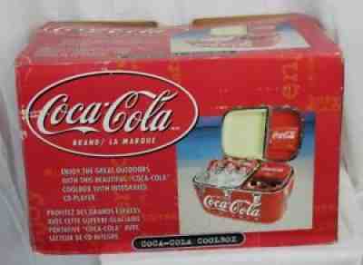 Vtg Coca Cola Coke Coolbox Cooler Radio CD Player 2 Speakers New in Box Unused