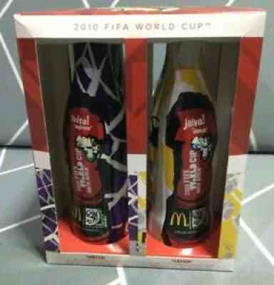 4x Coca Cola Aluminium Bottle BOX SET 2010 WORLD CUP fr McDonald USA