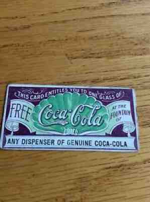 Free Coca-Cola At The Fountain Coupon Collectible Rare Circa 1930