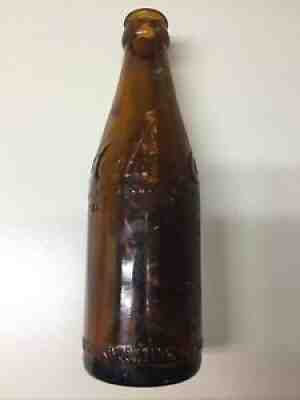Amber-COCA COLA Coke Glass Straight Side Bottle Rockwood, Tennessee -nice