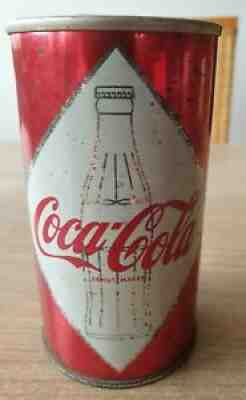 Nice empty Coca Cola can from Germany. Diamond metallic with read bottom print