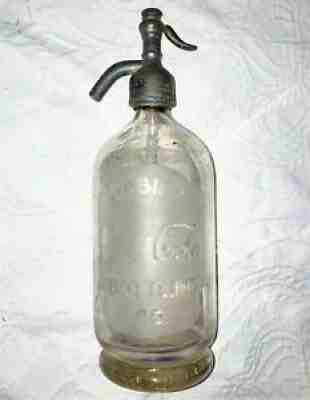ANTIQUE Early 1900's Coca Cola MOBILE, ALABAMA SELTZER BOTTLE FOOTED COKE