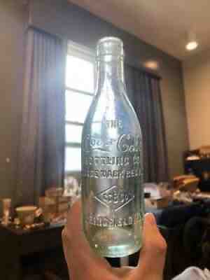 NMint Antique handblown Straight Side Coca Cola Soda Bottle Springfield Illinois