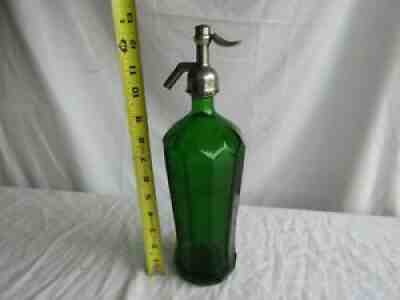 VINTAGE Coca Cola Seltzer Bottle Emerald Green Winona Minnesota COLA WATER SODA