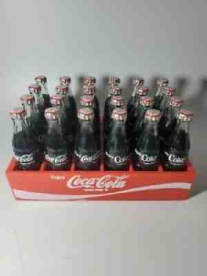 Vintage Coca Cola Mini Bottles Miniature Plastic Crate 24 3"Bottles