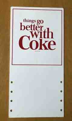 Vintage Coca-Cola Things Go Better With Coke Metal Sign Rack Topper 8x16.5