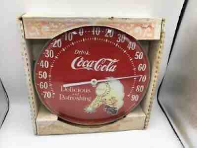 1984 COKE BOY COCA COLA 12" THERMOMETER NEW IN BOX TRU TEMP JUMBO DIAL OUTDOOR