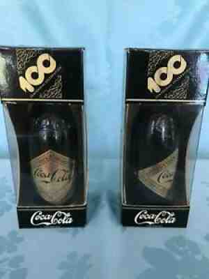 Coca-Cola 100th Ans Centennial Celebration 14ct Gold Label Bottle 1986 Australia