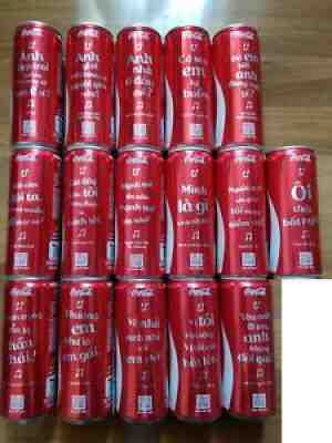 series 2020 - 16 cans Music Coca Cola Vietnam 320ml empty opened small on top