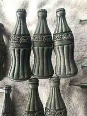 2001 Coca Cola Bottle Drawer Door Pulls Handles Lot of 15 Silver Color 3" C to C