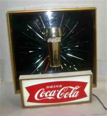 RARE VINTAGE 1960'S COCA-COLA STARBURST GLASS LIGHTUP SIGN