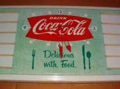 1940s OR 50s COCA COLA SUPER RARE METAL CLOCK SIGN UNUSED IN THE BOX