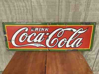 Vintage 1930s Coca Cola Coke Porcelain Enamel Sign Drink Tennessee Enamel Nashv.