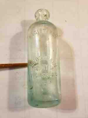 Original Vintage Coca Cola Hutch Bottle Biedenharn Candy Co Vicksburg Miss 1890s