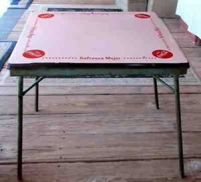 Coca Cola Table Sign Mexico Porcelain Metal Restaurant Bar 30" Sq Vintage