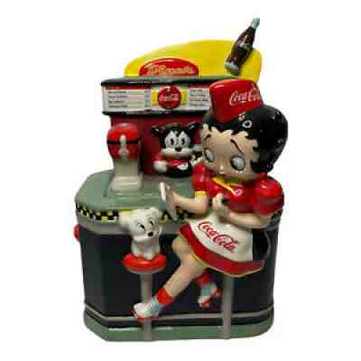 Betty Boop Coca Cola Coke Cookie Jar Diner Restaurant Ceramic w/ Box 1990/3600