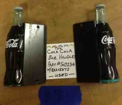 2 Coca Cola 8oz. Bottle Door Handles w/Brackets, Great Shape! Vintage! 9