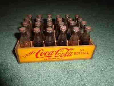 Coca-Cola Miniature Bottles with Wood Crate - 24 Pcs. 1950s Philippines