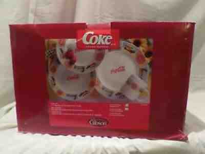COCA-COLA 16 PIECE DINNERWARE SET BY GIBSON "GOOD OL' DAYS" 2004